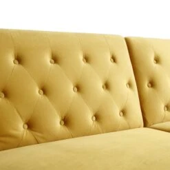 Hanney 3-Seater Chesterfield Sofabed In Mustard Yellow Velvet 39 Hanney 3-Seater Chesterfield Sofabed In Mustard Yellow Velvet -Daals Shop AYSF 011 MUSTARD VEL detail2
