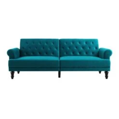 Hanney 3-Seater Chesterfield Sofabed In Teal Velvet -Daals Shop AYSF 011 TEAL VEL WB1