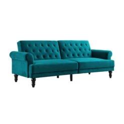 Hanney 3-Seater Chesterfield Sofabed In Teal Velvet -Daals Shop AYSF 011 TEAL VEL WB2