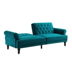 Hanney 3-Seater Chesterfield Sofabed In Teal Velvet -Daals Shop AYSF 011 TEAL VEL WB3