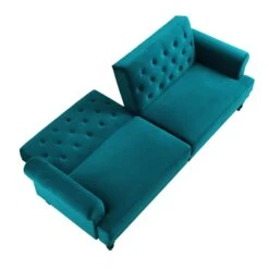 Hanney 3-Seater Chesterfield Sofabed In Teal Velvet -Daals Shop AYSF 011 TEAL VEL WB4