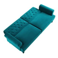 Hanney 3-Seater Chesterfield Sofabed In Teal Velvet -Daals Shop AYSF 011 TEAL VEL WB5