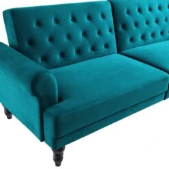 Hanney 3-Seater Chesterfield Sofabed In Teal Velvet -Daals Shop AYSF 011 TEAL VEL detail1