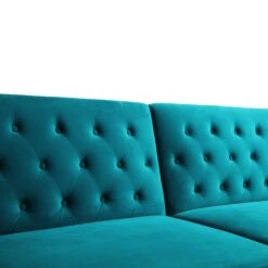 Hanney 3-Seater Chesterfield Sofabed In Teal Velvet -Daals Shop AYSF 011 TEAL VEL detail2