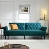 Hanney 3-Seater Chesterfield Sofabed In Teal Velvet 1 Hanney 3-Seater Chesterfield Sofabed In Teal Velvet -Daals Shop AYSF 011 TEAL VEL main f2f2eb1b eaa9 4d4f 90fd c5164b6dd37d