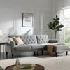Hanney Chesterfield Chaise Sofabed In Grey Velvet -Daals Shop AYSF 012 GREY VEL main