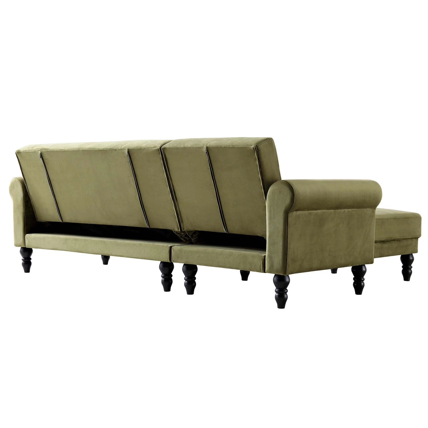 Hanney Chesterfield Chaise Sofabed In Moss Green Velvet 15 Hanney Chesterfield Chaise Sofabed In Moss Green Velvet - Image 13