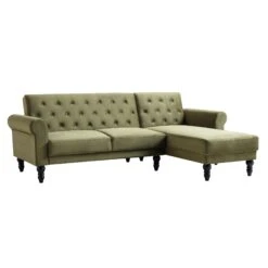 Hanney Chesterfield Chaise Sofabed In Moss Green Velvet 30 Hanney Chesterfield Chaise Sofabed In Moss Green Velvet -Daals Shop AYSF 012 MOSSGREEN VEL WB9