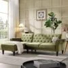 Hanney Chesterfield Chaise Sofabed In Moss Green Velvet -Daals Shop AYSF 012 MOSSGREEN VEL main