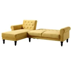 Hanney Chesterfield Chaise Sofabed In Mustard Yellow Velvet 27 Hanney Chesterfield Chaise Sofabed In Mustard Yellow Velvet -Daals Shop AYSF 012 MUSTARD VEL WB3