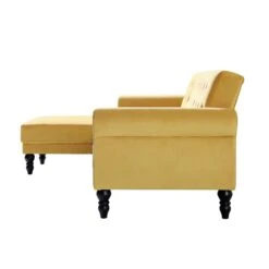 Hanney Chesterfield Chaise Sofabed In Mustard Yellow Velvet 26 Hanney Chesterfield Chaise Sofabed In Mustard Yellow Velvet -Daals Shop AYSF 012 MUSTARD VEL WB7