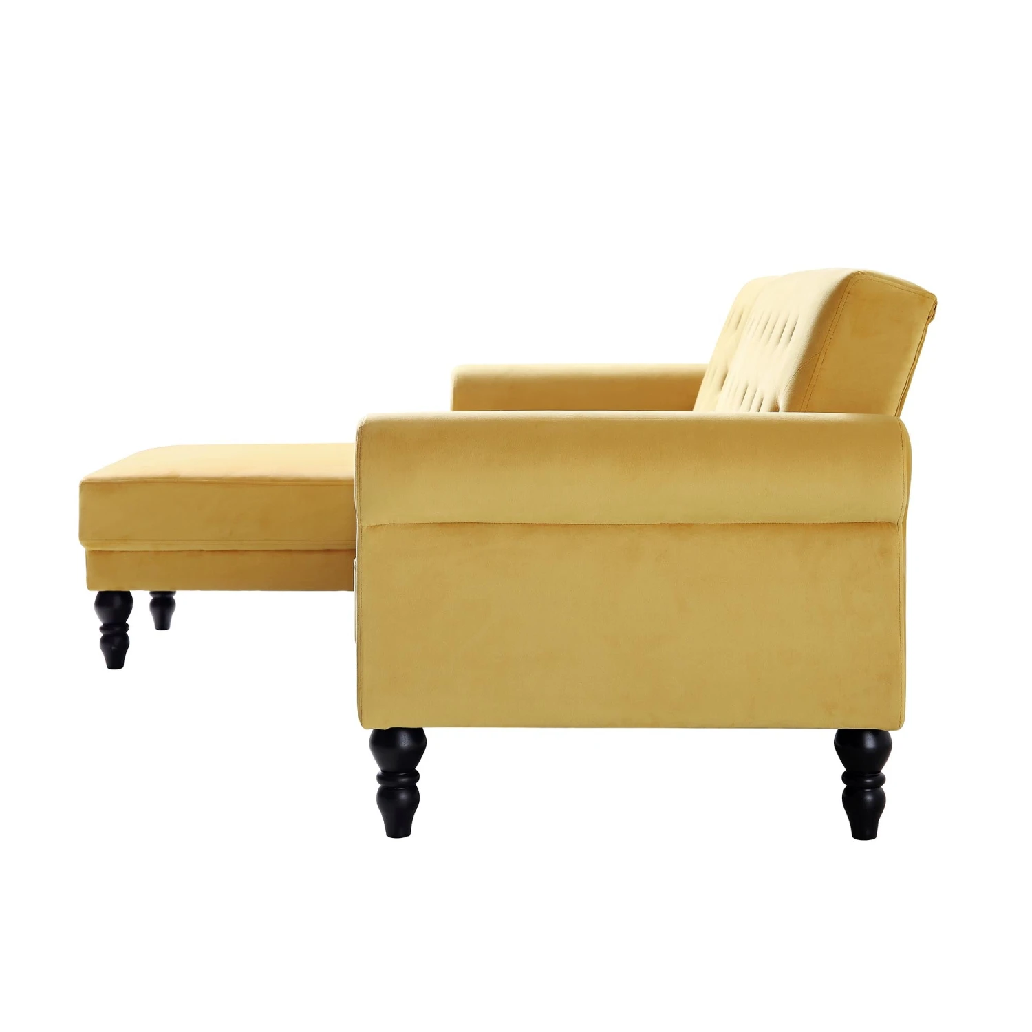 Hanney Chesterfield Chaise Sofabed In Mustard Yellow Velvet 9 Hanney Chesterfield Chaise Sofabed In Mustard Yellow Velvet - Image 7
