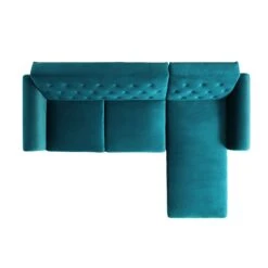 Hanney Chesterfield Chaise Sofabed In Teal Velvet -Daals Shop AYSF 012 TEAL VEL WB7