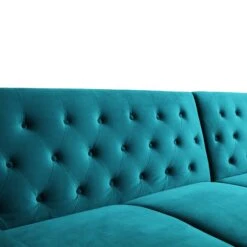Hanney Chesterfield Chaise Sofabed In Teal Velvet -Daals Shop AYSF 012 TEAL VEL detail2