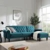Hanney Chesterfield Chaise Sofabed In Teal Velvet -Daals Shop AYSF 012 TEAL VEL main