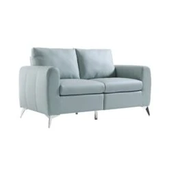 Noak 2-Seater Grey Faux Leather Sofa With Chrome Legs -Daals Shop AYSF 014 GREY PU 2ST WB2