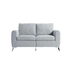 Noak 2-Seater Grey Woven Fabric Sofa With Chrome Legs -Daals Shop AYSF 014 GREY WOVEN 2ST WB1