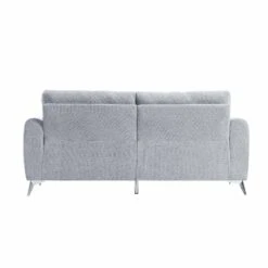 Noak 3-Seater Grey Woven Fabric Sofa With Chrome Legs -Daals Shop AYSF 014 GREY WOVEN 3ST WB4