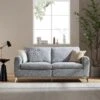 Noak 3-Seater Grey Woven Fabric Sofa With Chrome Legs