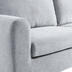 Noak 2-Seater Grey Woven Fabric Sofa With Chrome Legs -Daals Shop AYSF 014 GREY WOVEN detail2