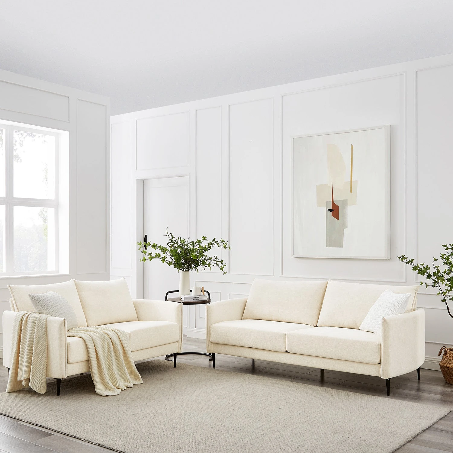 Bari Beige Woven Fabric Sofa 5 Bari Beige Woven Fabric Sofa - Image 3