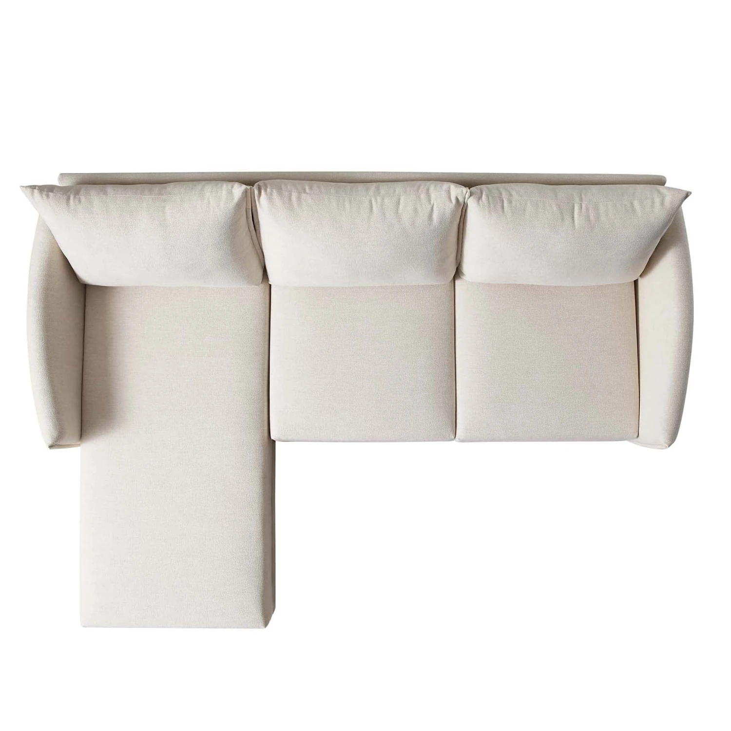 Bari Light Beige Woven Fabric Chaise Sofa 9 Bari Light Beige Woven Fabric Chaise Sofa - Image 7