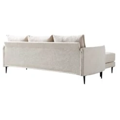 Bari Light Beige Woven Fabric Chaise Sofa 24 Bari Light Beige Woven Fabric Chaise Sofa -Daals Shop AYSF 08 BEIGEFAB LS WB5