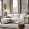 Bari Light Beige Woven Fabric Chaise Sofa 2 Bari Light Beige Woven Fabric Chaise Sofa -Daals Shop AYSF 08 BEIGEFAB LS main