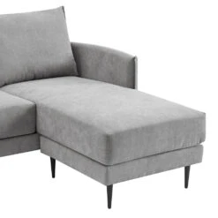 Bari Light Grey Brushed Fabric Chaise Sofa -Daals Shop AYSF 08 GREYFAB LS detail2