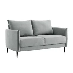 Bari Light Grey Brushed Fabric Sofa -Daals Shop AYSF 08 LGREYFAB 2ST 2