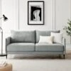 Bari Light Grey Brushed Fabric Sofa -Daals Shop AYSF 08 LGREYFAB 3ST 1