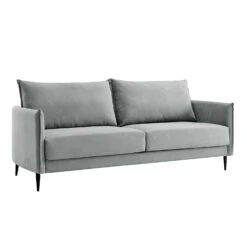 Bari Light Grey Brushed Fabric Sofa -Daals Shop AYSF 08 LGREYFAB 3ST 2