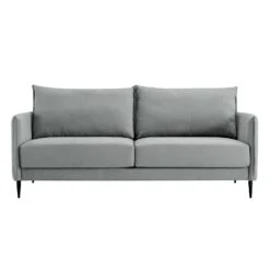 Bari Light Grey Brushed Fabric Sofa -Daals Shop AYSF 08 LGREYFAB 3ST 3