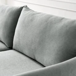 Bari Light Grey Brushed Fabric Sofa -Daals Shop AYSF 08 LGREYFAB detail2