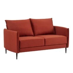 Bari Burnt Ochre Fabric Sofa -Daals Shop AYSF 08 ORANGEFAB 2ST 2