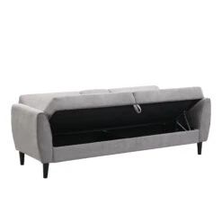Latimer Light Grey Brushed Fabric 3-Seater Storage Sofa Bed -Daals Shop AYSF 09 LGREYFAB 3ST WB10