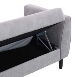 Latimer Light Grey Brushed Fabric 3-Seater Storage Sofa Bed -Daals Shop AYSF 09 LGREYFAB 3ST detail2