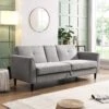 Latimer Light Grey Brushed Fabric 3-Seater Storage Sofa Bed -Daals Shop AYSF 09 LGREYFAB 3ST scene2
