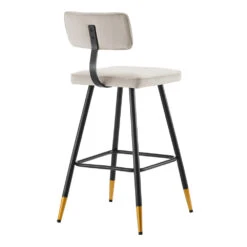 Charlecote Set Of 2 Champagne Colour Velvet Upholstered Bar Stools 17 Charlecote Set Of 2 Champagne Colour Velvet Upholstered Bar Stools -Daals Shop BCH 2127 CHAMP VEL 2P 4