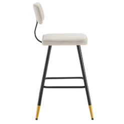 Charlecote Set Of 2 Champagne Colour Velvet Upholstered Bar Stools 18 Charlecote Set Of 2 Champagne Colour Velvet Upholstered Bar Stools -Daals Shop BCH 2127 CHAMP VEL 2P 5