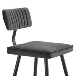 Charlecote Set Of 2 Dark Grey Velvet Upholstered Bar Stools 19 Charlecote Set Of 2 Dark Grey Velvet Upholstered Bar Stools -Daals Shop BCH 2127 DARKGREY VEL 2P detail1