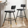 Charlecote Set Of 2 Dark Grey Velvet Upholstered Bar Stools 2 Charlecote Set Of 2 Dark Grey Velvet Upholstered Bar Stools -Daals Shop BCH 2127 DARKGREY VEL 2P main