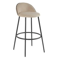 Barton Set Of 2 Champagne Velvet Upholstered Bar Stools With Contrast Piping 14 Barton Set Of 2 Champagne Velvet Upholstered Bar Stools With Contrast Piping -Daals Shop BCH 2129 CHAMP VEL 2P 2