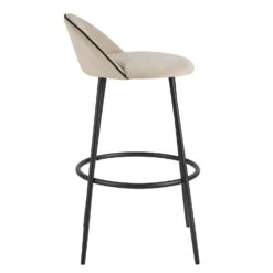 Barton Set Of 2 Champagne Velvet Upholstered Bar Stools With Contrast Piping 16 Barton Set Of 2 Champagne Velvet Upholstered Bar Stools With Contrast Piping -Daals Shop BCH 2129 CHAMP VEL 2P 4