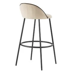 Barton Set Of 2 Champagne Velvet Upholstered Bar Stools With Contrast Piping 17 Barton Set Of 2 Champagne Velvet Upholstered Bar Stools With Contrast Piping -Daals Shop BCH 2129 CHAMP VEL 2P 5