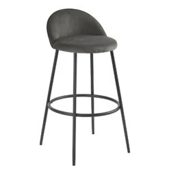 Barton Set Of 2 Grey Velvet Upholstered Bar Stools With Contrast Piping 14 Barton Set Of 2 Grey Velvet Upholstered Bar Stools With Contrast Piping -Daals Shop BCH 2129 GREY VEL 2P 2