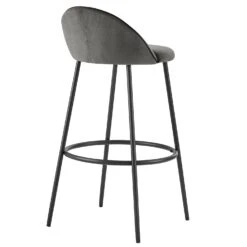 Barton Set Of 2 Grey Velvet Upholstered Bar Stools With Contrast Piping 17 Barton Set Of 2 Grey Velvet Upholstered Bar Stools With Contrast Piping -Daals Shop BCH 2129 GREY VEL 2P 5