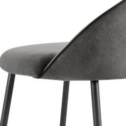Barton Set Of 2 Grey Velvet Upholstered Bar Stools With Contrast Piping 18 Barton Set Of 2 Grey Velvet Upholstered Bar Stools With Contrast Piping -Daals Shop BCH 2129 GREY VEL 2P detail1