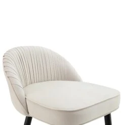 Miyae Set Of 2 Pleated Champagne Beige Velvet Upholstered Counter Stools -Daals Shop BCH 2148 CHAMP VEL 2P detail1