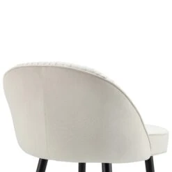 Miyae Set Of 2 Pleated Champagne Beige Velvet Upholstered Counter Stools -Daals Shop BCH 2148 CHAMP VEL 2P detail2